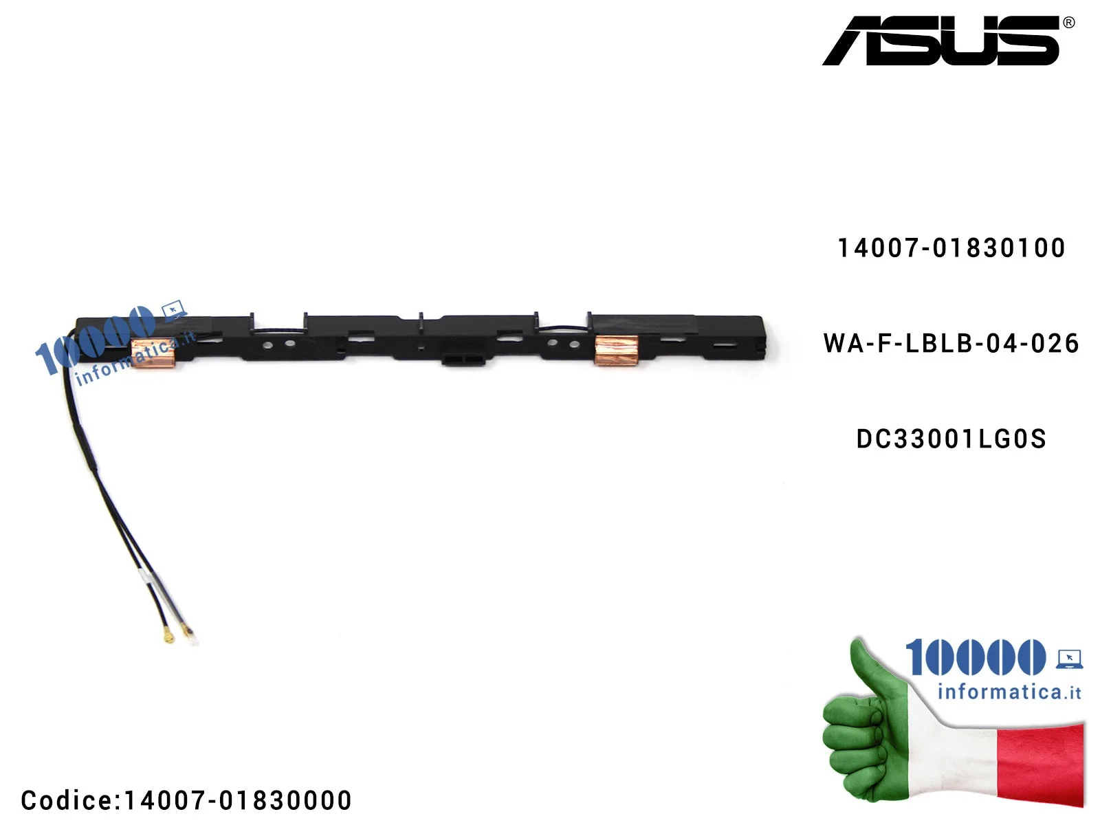 14007-01830000 Cavo WiFi Antenna Wi-Fi ASUS ZenBook UX303 UX303L UX303LA UX303LB UX303LN 14007-01830100 WA-F-LBLB-04-026 DC33...