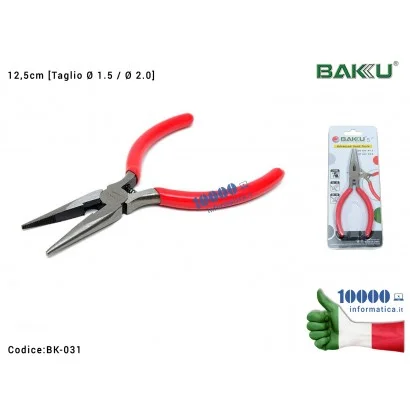 Pinza Becchi Lunghi da Taglio BAKU BK-031 Alto Tenore di Carbonio Acciaio Inox (12,5cm) con impugnatura antiscivolo Tweezers Cut