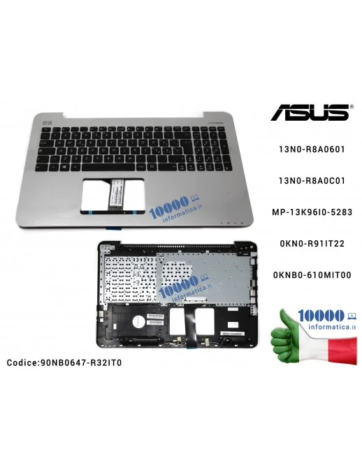 90NB0647-R32IT0 Tastiera Italiana Completa di Top Case Superiore [SILVER] ASUS X555LA F555LA X554LA X555LD A555L A555LB A555L...