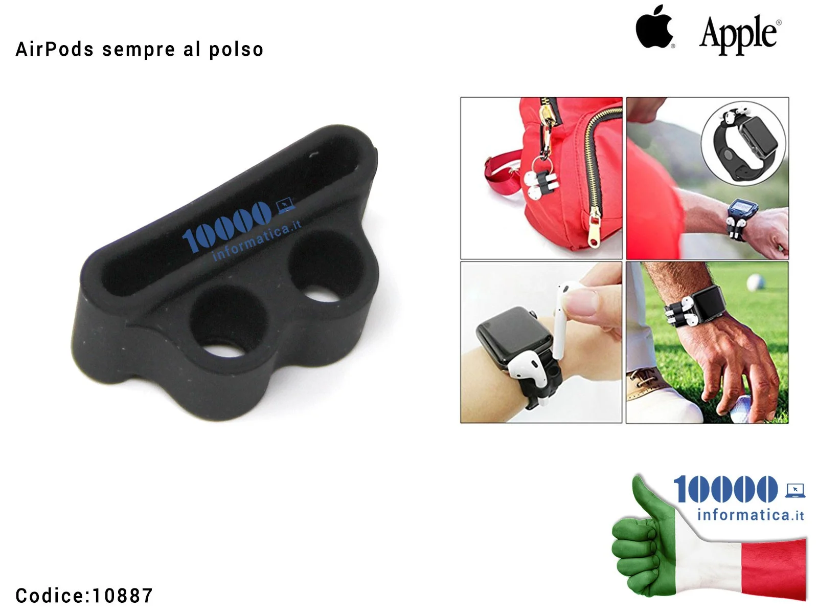 10887 Clip AirPods sempre al polso con i cinturini di APPLE Watch