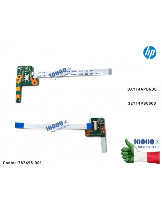 Pulsante Tasto Accensione Power Board HP Pavillion 15-P 15-K TPN-Q140 14-P 15Z-P DAY14APB6D0 32Y14PB0000 15-P021CY 15-P021NR 15-
