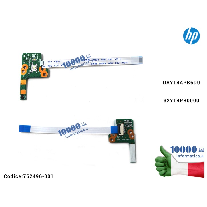 Pulsante Tasto Accensione Power Board HP Pavillion 15-P 15-K TPN-Q140 14-P 15Z-P DAY14APB6D0 32Y14PB0000 15-P021CY 15-P021NR 15-