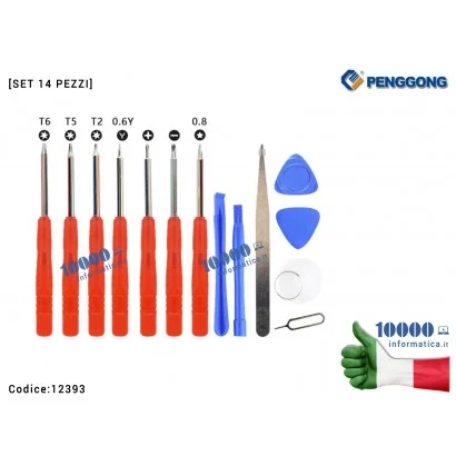 Kit Riparazione [Set 14 pezzi] Apple iPhone Samsung Xiaomi strumenti fai da te Precision Screwdriver Set Screw Driver Home Repai