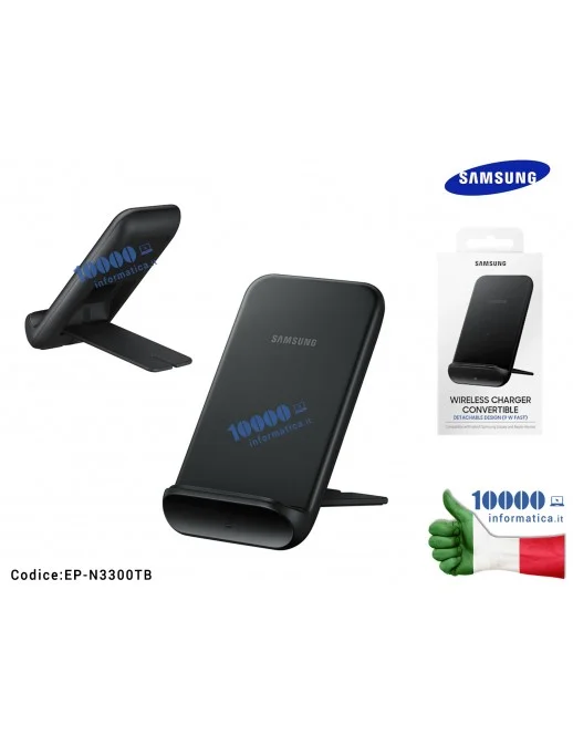 Supporto di ricarica wireless SAMSUNG EP-N3300T [NERO] Galaxy S20 + S20 ultra Note 20 + S10 + (15W) Wireless Charger Stand Note 