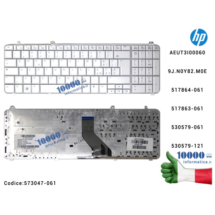 Tastiera Italiana (BIANCA) HP Pavilion DV6-1000 DV6-1100 DV6-1200 DV6-2000 [BIANCO] 9J.N0Y82.P0E 9J.N0Y82.H0F AEUT3F00020 AEUT3I