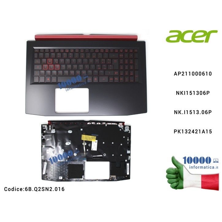 Tastiera Italiana Completa di Top Case Superiore ACER Aspire AN515-41 Nitro AN515-41 AN515-51 AP211000610 NKI151306P [RETROILLUM Tastiera Italiana Completa di Top Case Superiore ACER Aspire AN515-41 Nitro AN515-41 AN515-51 AP211000610 NKI151306P [RETROILLUM