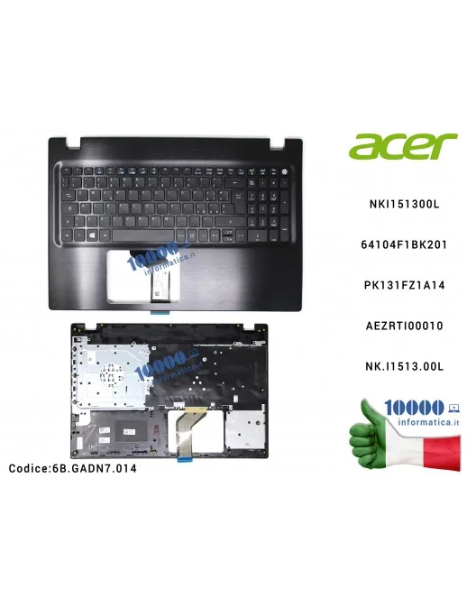 Tastiera Italiana Completa di Top Case Superiore ACER Aspire F5-572G NKI151300L 64104F1BK201 LV5T_A50B PK131FZ1A14 AEZRTI00010