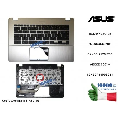 90NB0I18-R30IT0 Tastiera Italiana Completa di Top Case Superiore ASUS VivoBook 15 X505 (ICICLE GOLD) X505Z X505ZA F505 F505Z ...