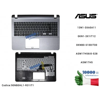 Tastiera Italiana Completa di Top Case Superiore ASUS VivoBook X507 (Star Grey) X507M X507MA X507U X507UA X507UF F507U F507UA F5