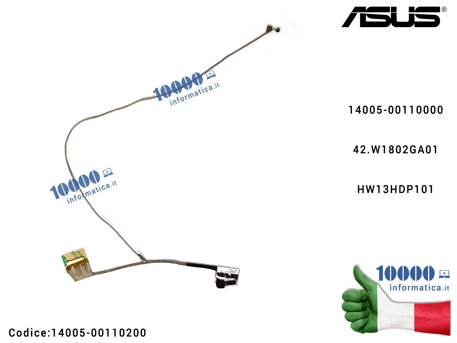 14005-00110200 Cavo Flat LCD ASUS ZenBook UX31 UX31A UX31E 42.W1802GA01 14005-00110000 HW13HDP101