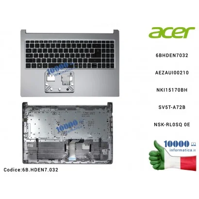 Tastiera Italiana Completa di Top Case Superiore [SILVER] ACER Aspire A515-54 A515-54G 6BHDEN7032 AEZAUI00210 NKI15170BH SV5T-A7