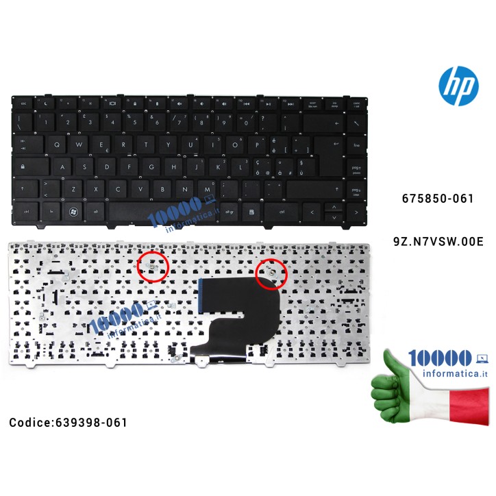 Tastiera Italiana HP ProBook 4340S 4341S 4441S CH0SW 639398-061 675850-061 9Z.N7VSW.00E (NO FRAME)