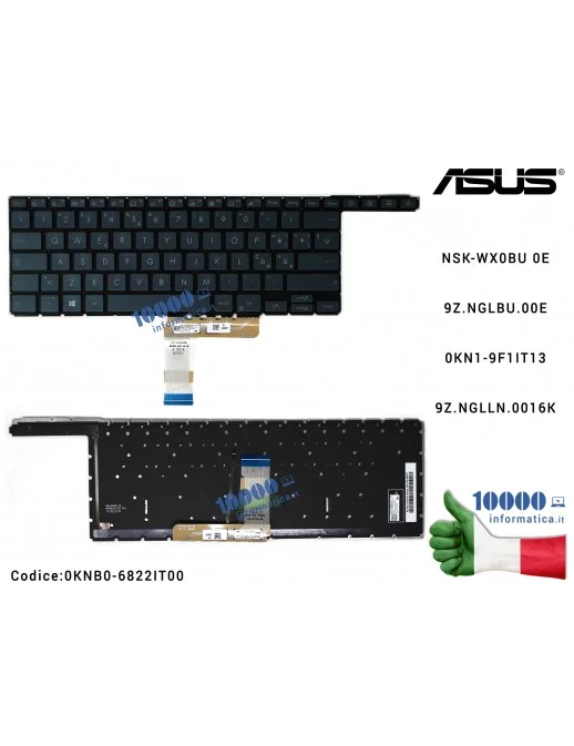 Tastiera Italiana Retroilluminata ASUS ZenBook Pro Duo UX581G UX851GV UX581L UX581LV [SENZA FRAME] NSK-WX0BU 0E 9Z.NGLBU.00E 0KN