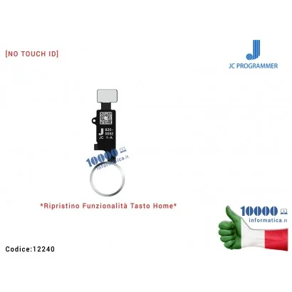 Tasto Home JC Final Edition [BIANCO-SILVER] Ripristino Pulsante Centrale APPLE iPhone 7 7G (A1660) (A1778) (A1779) 7+/ 8 / 8+ Fl