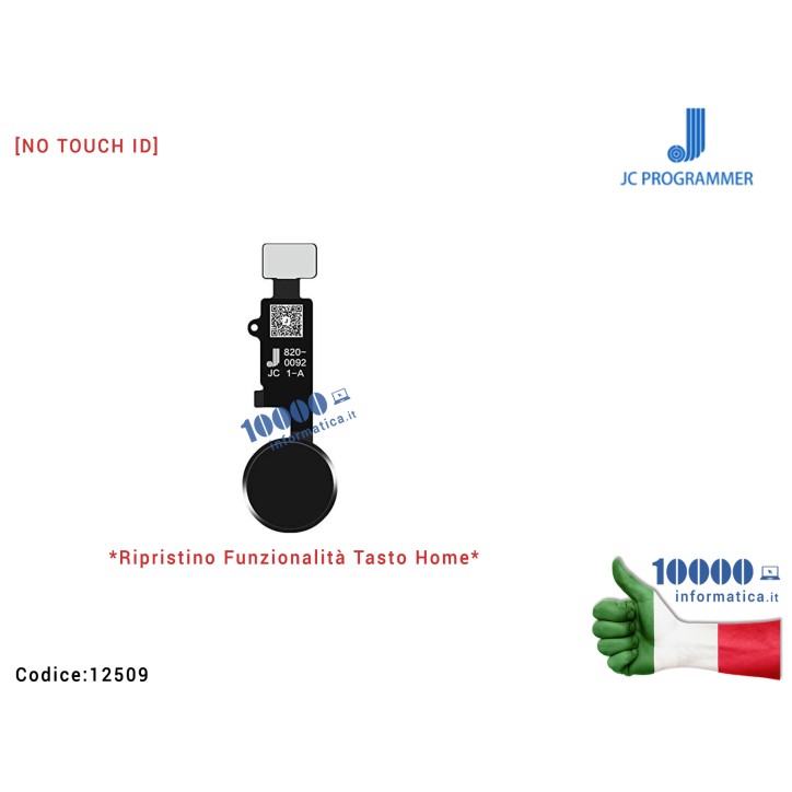 Tasto Home JC Final Edition [NERO] Ripristino Pulsante Centrale APPLE iPhone 7 7G (A1660) (A1778) (A1779) 7+/ 8 / 8+ Flex Cable 