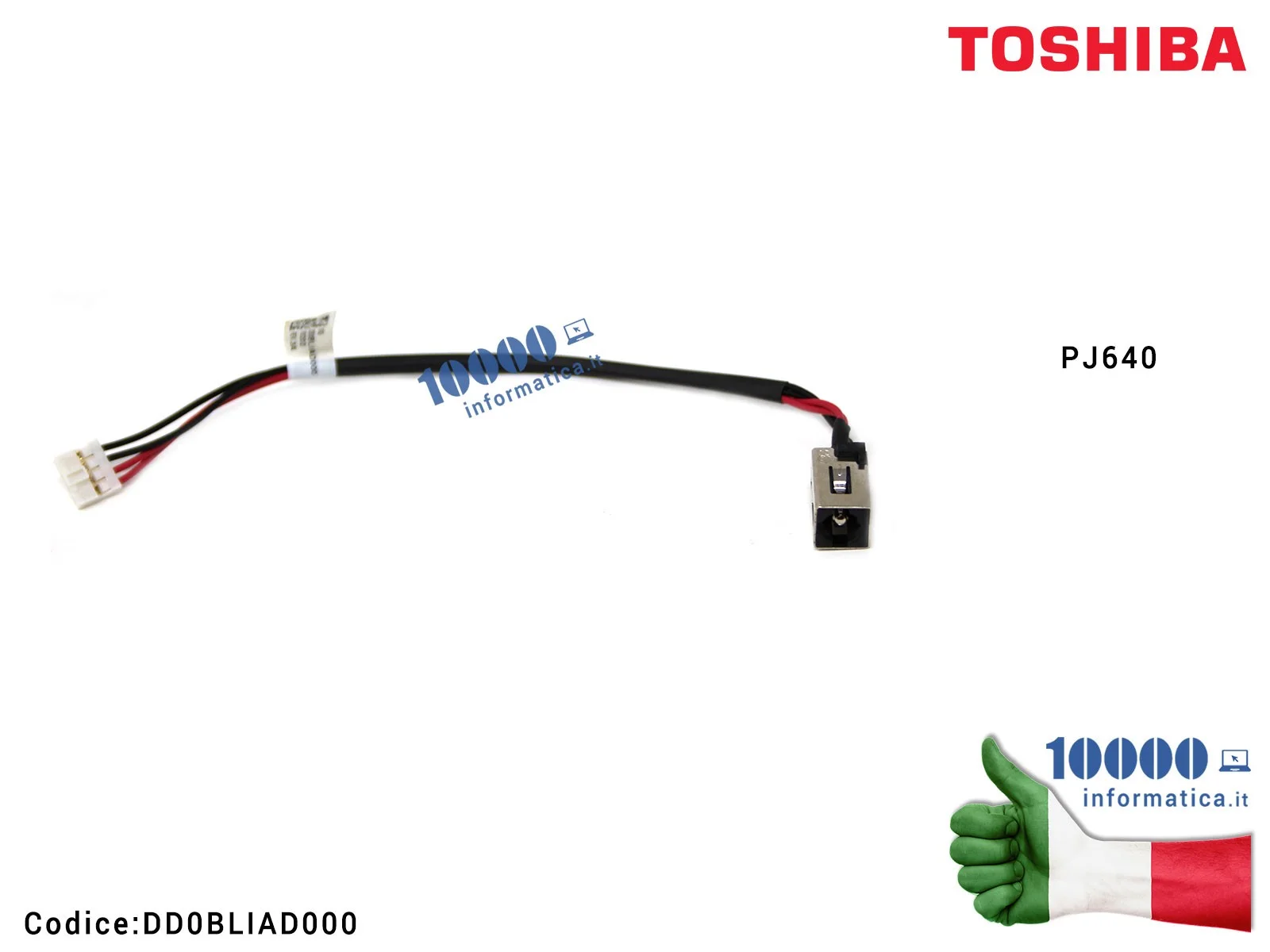 DD0BLIAD000 Connettore di Alimentazione DC Power Jack PJ640 TOSHIBA Satellite L50-B L55-B L55T-B DD0BLIAD000