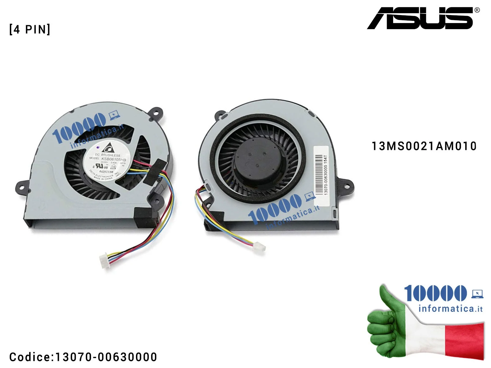 13070-00630000 Ventola di Raffreddamento Fan CPU ASUS Mini PC VivoPC VC60 VC60V 13MS0021AM0101