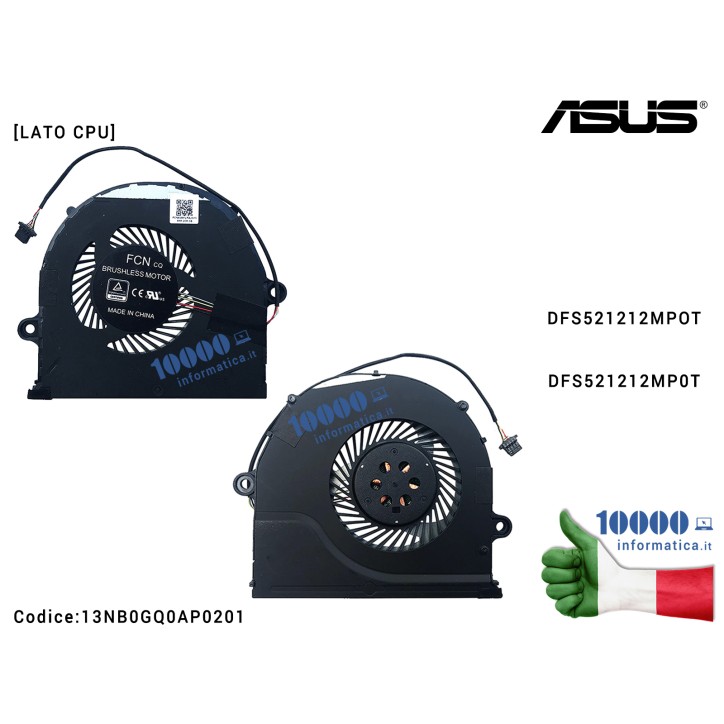 Ventola di Raffreddamento Fan CPU ASUS ROG STRIX SCAR FX503 GL503 [VERS. 2] FX503V FX503VM GL503V GL503VM GL703V GL703VM DFS5212