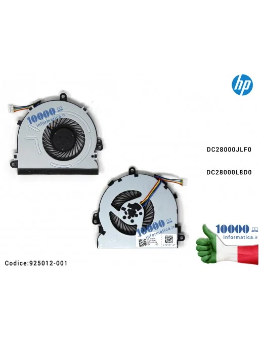 Ventola di Raffreddamento Fan CPU HP Pavilion 15-BS 15-BW 250 G6 255 G6 TPN-C129 TPN-C130 DC28000JLF0 DC28000L8D0