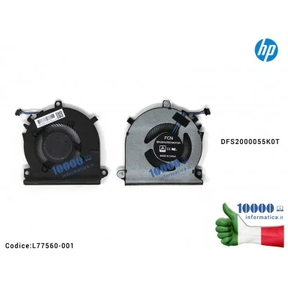 Ventola di Raffreddamento Fan CPU HP Pavilion Gaming 15-EC 15-EC0013DX DFS2000055K0T 15-EC0013DX 15-EC0751MS 15-EC0054AX 15-EC00