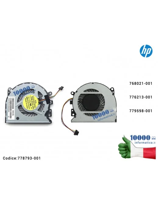 Ventola Fan CPU HP X360 15-U 15T-U 15-U499NR 15-U110DX 15-U011DX 15-U111DX 768021-001 776213-001 779598-001 DFS501105PR0T FFRBKS