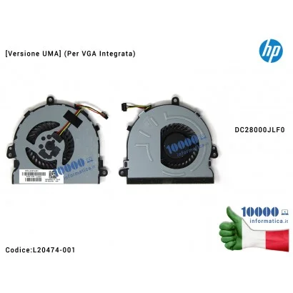 Ventola Fan CPU HP 15-DA 15-DB 15-DR 250 255 G7 - L20474-001 Ventola Fan CPU HP [Versione UMA] 15-DB 15-DR 15Q-DX 15T-DS TPN-C12
