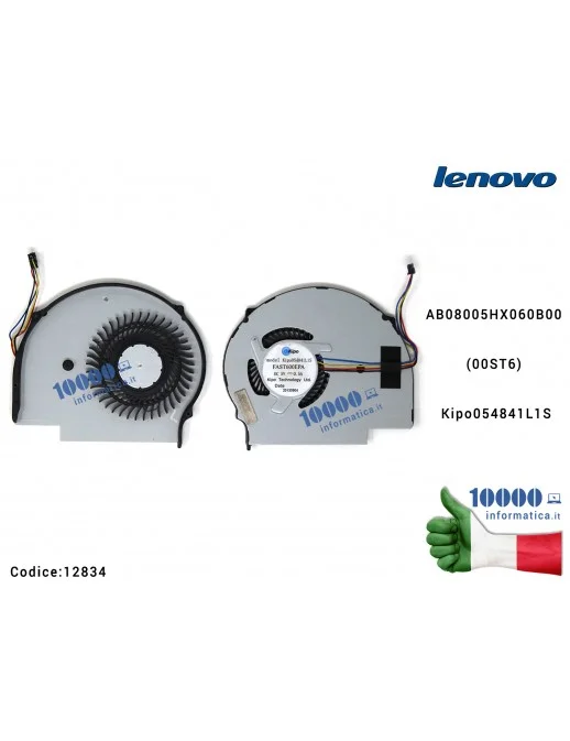 Ventola di Raffreddamento Fan CPU LENOVO FLEX 14 FLEX 15 FLEX 14D FLEX 15D AB08005HX060B00 (00ST6) Kipo054841L1S