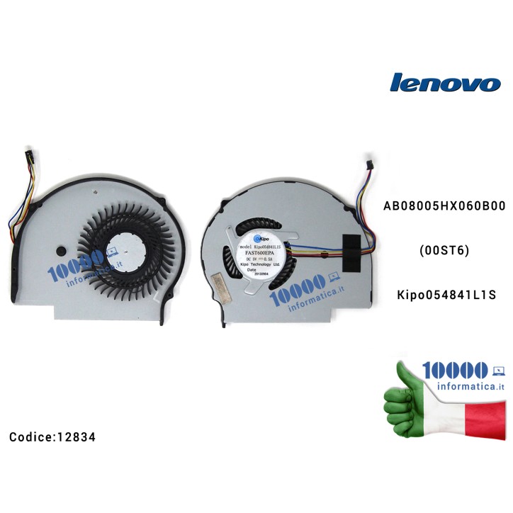 Ventola di Raffreddamento Fan CPU LENOVO FLEX 14 FLEX 15 FLEX 14D FLEX 15D AB08005HX060B00 (00ST6) Kipo054841L1S Ventola di Raffreddamento Fan CPU LENOVO FLEX 14 FLEX 15 FLEX 14D FLEX 15D AB08005HX060B00 (00ST6) Kipo054841L1S