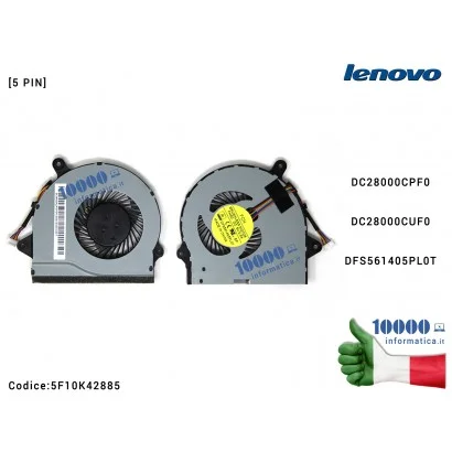 Ventola di Raffreddamento Fan CPU LENOVO IdeaPad 300-14ISK 300-15ISK 300-17ISK B71-80 DC28000CPF0 DFS561405PL0T