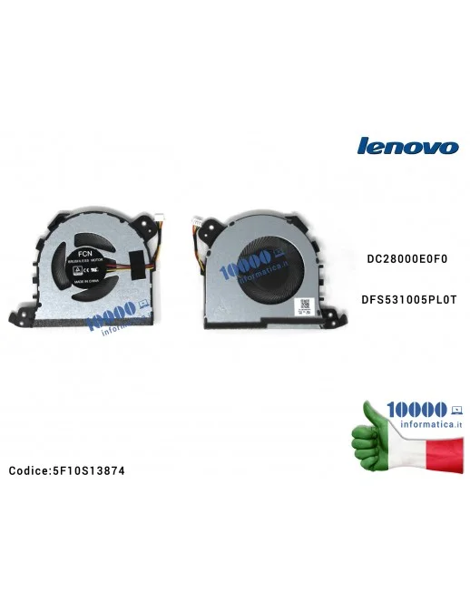 Ventola Fan CPU LENOVO IdeaPad L340 L340-15API L340-15IWL (81LH) L340-17IRH L3-15ITL6 (82HL) L3-15IML05 (81Y3) DC28000E0F0 DFS53