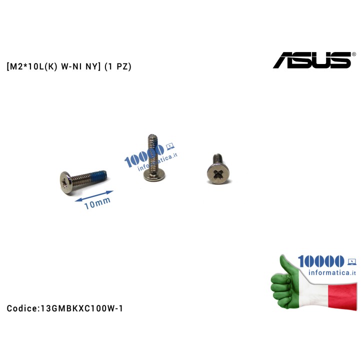 Vite di Fissaggio Notebook [M2*10L (K) W-NI NY] (1 PZ) ASUS X512 X512F X512D X510 X510U X510UN TP301UA