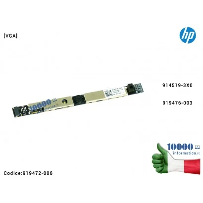 Webcam Camera [1P Fix SM U2 Intg VGA] HP Pavilion 15-BR 15-BS 15-BW 250 G6 255 G6 TPN-C129 TPN-C130 [VGA] 914519-3X0