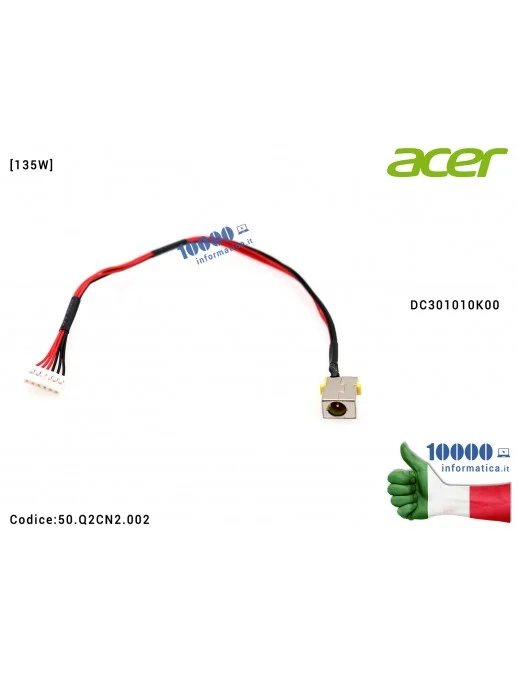 50.Q2CN2.002 Connettore DC Power Jack [135W] ACER Aspire AN515-41 AN515-42 AN515-52 AN515-53 Nitro AN515-41 AN515-42 AN515-51...