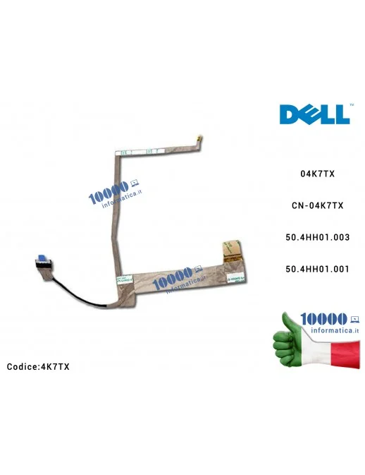 4K7TX Cavo Flat LCD DELL Inspiron N5010 M5010 M501R (P10F) 4K7TX 04K7TX CN-04K7TX 50.4HH01.003 50.4HH01.001