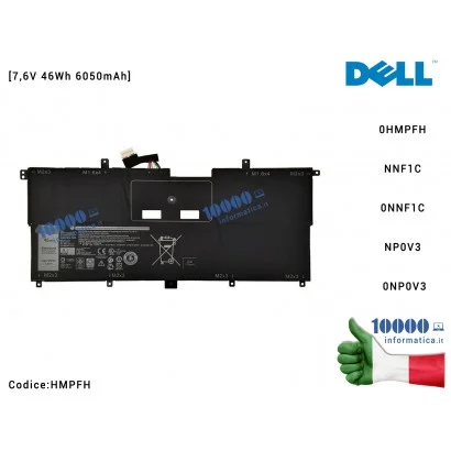 HMPFH Batteria HMPFH DELL XPS 13 9365 (P71G) [7,6V 46Wh 6050mAh] HMPFH 0HMPFH CN-0HMPFH NNF1C 0NNF1C CN-0NNF1C NP0V3 0NP0V3 C...