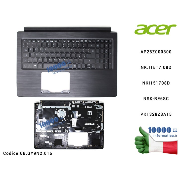 Tastiera Italiana Completa di Top Case Superiore ACER Aspire A315-41 A315-41G 6BGY9N2016AP28Z000300 NK.I1517.08D NKI151708D NSK- Tastiera Italiana Completa di Top Case Superiore ACER Aspire A315-41 A315-41G 6BGY9N2016AP28Z000300 NK.I1517.08D NKI151708D NSK-