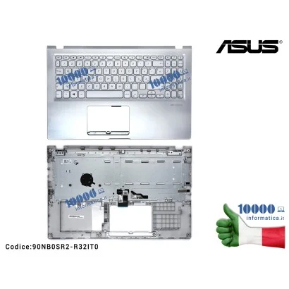 90NB0SR2-R32IT0 Tastiera Italiana Completa di Top Case Superiore ASUS (Trasparent Silver) VivoBook X515J X515JA X515JF X515JP...