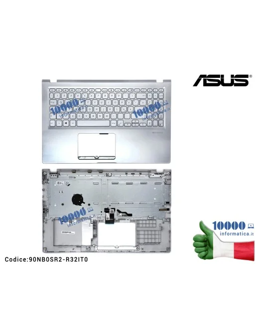 90NB0SR2-R32IT0 Tastiera Italiana Completa di Top Case Superiore ASUS (Trasparent Silver) VivoBook X515J X515JA X515JF X515JP...