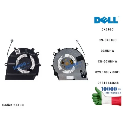 K61GC Ventola Fan CPU DELL Latitude 3410 3510 E3510 Vostro 15 5501 5502 5508 5509 Latitude 3410 3510 E3510 Inspiron 7405 5406...