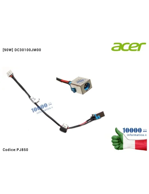 50.M0DN2.001 Connettore DC Power Jack PJ850 ACER Aspire E1-571 E1-571G [90W] DC30100JM00 50.M0DN2.001 50M0DN2001