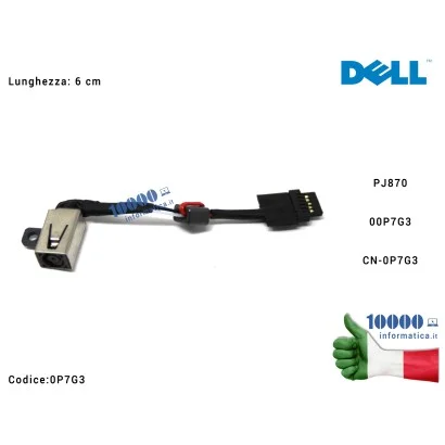 P7G3 Connettore DC Power Jack PJ870 DELL XPS 13 (9343) (9350) (9360) P7G3 0P7G3 00P7G3 CN-0P7G3