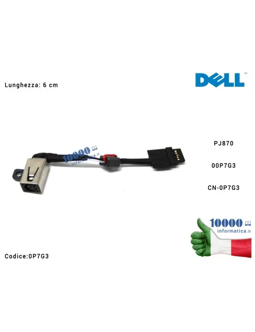 P7G3 Connettore DC Power Jack PJ870 DELL XPS 13 (9343) (9350) (9360) P7G3 0P7G3 00P7G3 CN-0P7G3