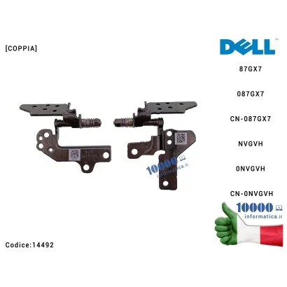 14492 Cerniere Hinges DELL Vostro 3510 3515 3520 3525 3511 Inspiron 15 3510 3511 3515 3520 3521 [COPPIA] 87GX7 087GX7 CN-087G...