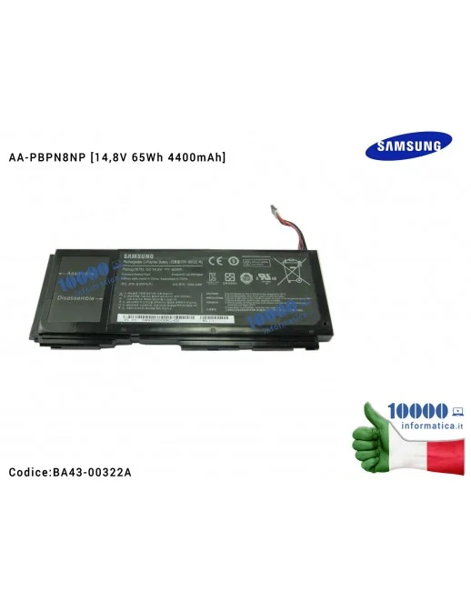 BA43-00322A Batteria AA-PBPN8NP SAMSUNG NP700Z NP700Z3A NP700Z3C NP700Z4A [14,8V 65Wh 4400mAh]