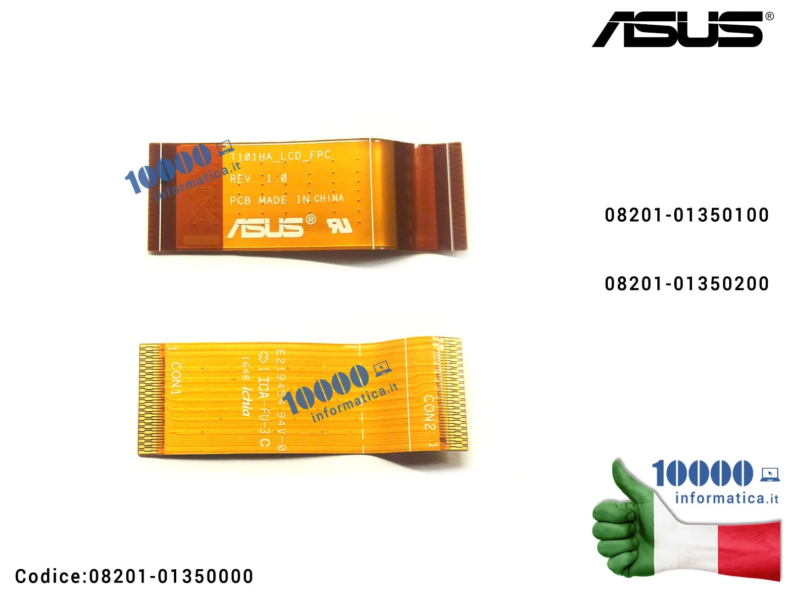 08201-01350000 Cavo Collegamento LCD FPC R1.0 Connettore Display ASUS Transformer Book T101HA T103HAF 08201-01350100 08201-01...