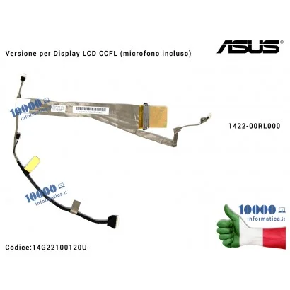 14G22100120U Cavo Flat LCD ASUS K52 K52F K52JR [Versione per Display LCD inverter CCFL] (microfono incluso) 1422-00RL000 K52D...