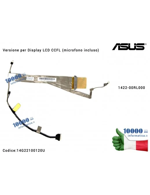 Cavo Flat LCD ASUS K52 K52F K52JR [Versione per Display LCD inverter CCFL] (microfono incluso) 1422-00RL000 K52DE K52DR A52DR K5