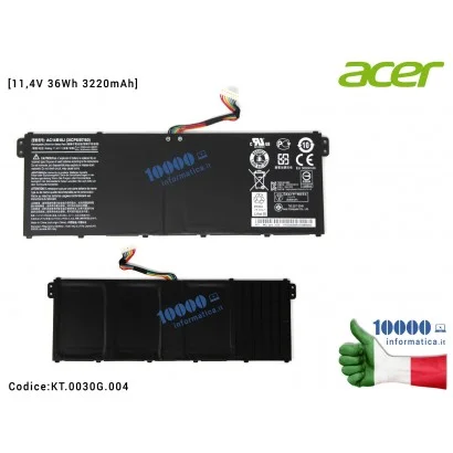 Batteria AC14B18J AC14B13J ACER Aspire ES1-512 ES1-520 ES1-521 ES1-531 C730 CB3-111 CB5-311 [11,4V 36Wh 3220mAh]