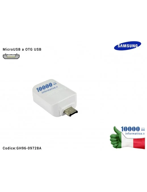 Adattatore OTG da MicroUSB a USB SAMSUNG Galaxy S6 S7 S7 Edge SM-G930F SM-G935F SM-G925F SM-G928F [BIANCO] EE-UG930