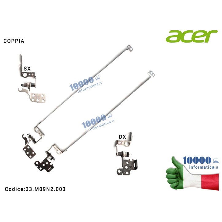 Cerniere Hinges ACER Aspire E1-521 E1-531 E1-571 E1-571G E1-531G Travelmate P253-E P253-M EasyNote TE11BZ TE11HC [COPPIA] AM0HJ0